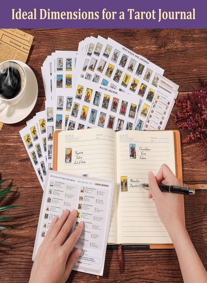 Fofeadm 1260 PCS Mini Tarot Stickers for Journaling, 1.25" x 0.78" Tarot Card Stickers Based on Rider Waite Tarot Deck, 8 Tarot Cheat Sheet Included - Image 5